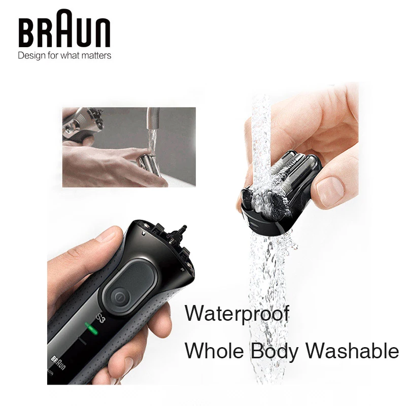 Натуральная Braun электробритва 3000 S для Для Мужчин's электрическая бритва плавающая головка 3 серии кассета Перезаряжаемые Для мужчин бритвы