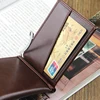 Hot Sale Fashion Men's Leather Money Clip Wallet With Magnet Hasp Credit Card Cash Holder Business Short Designer Purse For Male 5
