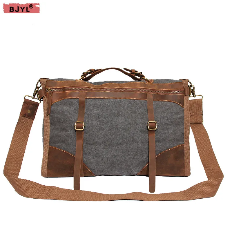 

BJYL New canvas men handbag wholesale mad horses shoulder Messenger bag a generation on behalf of the meter funeral style bags