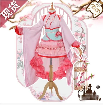 

Anime Card Captor SAKURA Lolita Lovely Dress Cosplay Costume Beautiful Woman Pink Cute Dress