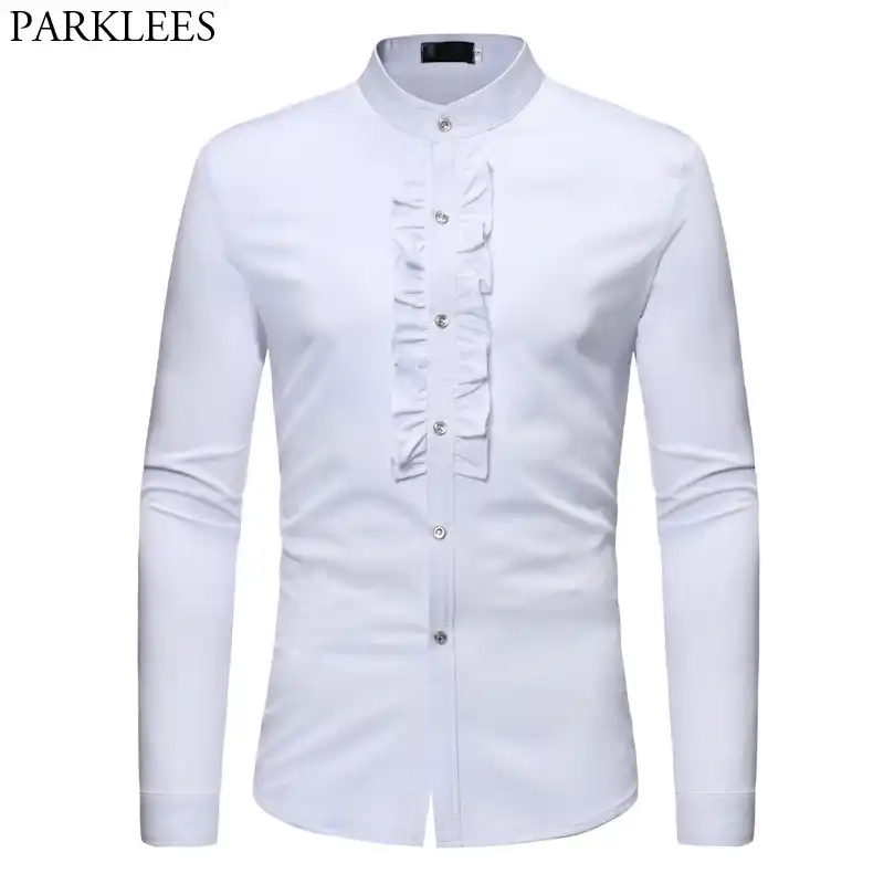 mens ruffled dress shirt