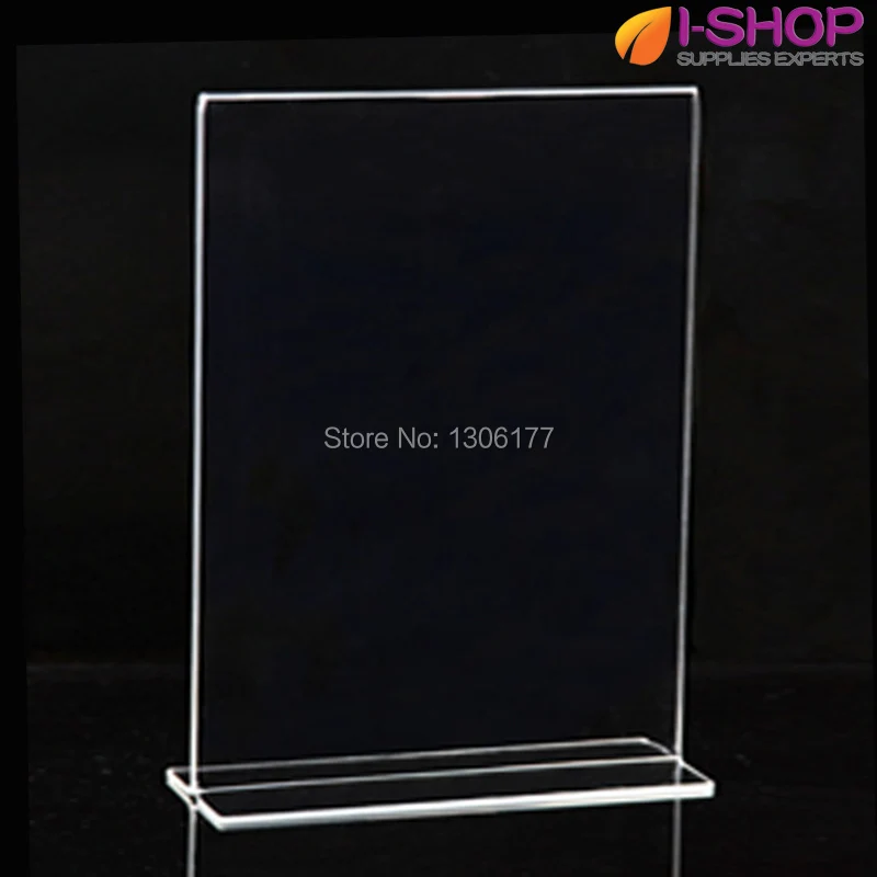 T Shape Stand up Sign Holder Picture Frame Portrait Counter Display A4