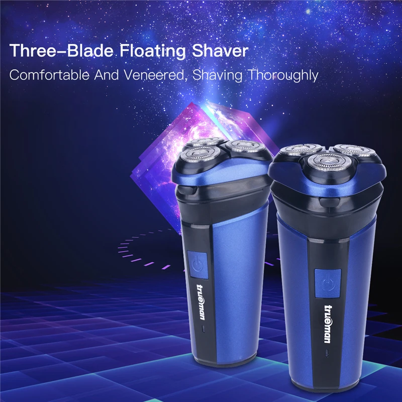 

Men Washable Rechargeable Rotary Three-blade Electric Shaver shaving machine Razor low noise fast response USB charging 3031