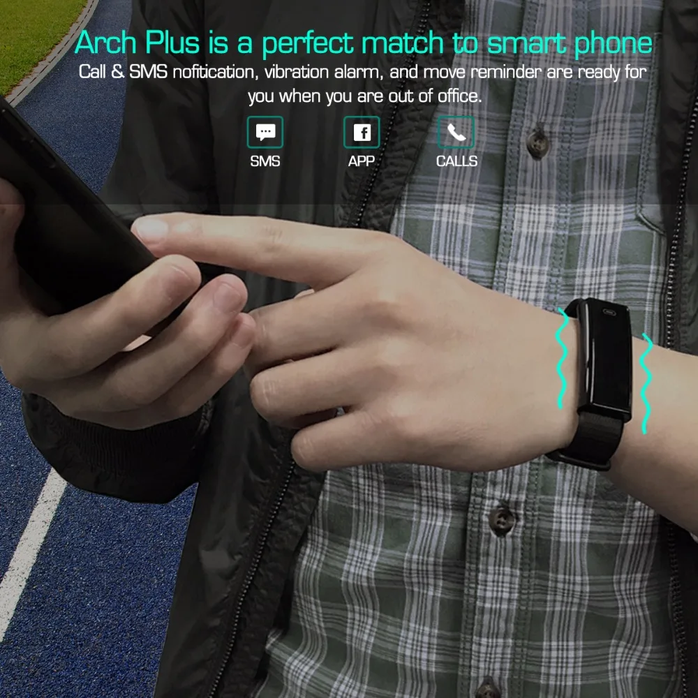 Zeblaze Arch Plus, непрерывный фитнес-браслет с сердечным ритмом, долгий срок службы батареи и быстрая перезарядка, IP67, браслет для Android и IOS