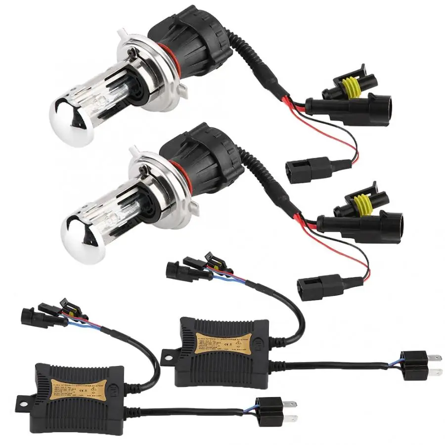 

55W HID HI/LO H4-3 6000K BI-BEAM Xenon Light Conversion Kit Slim Ballasts 6000K