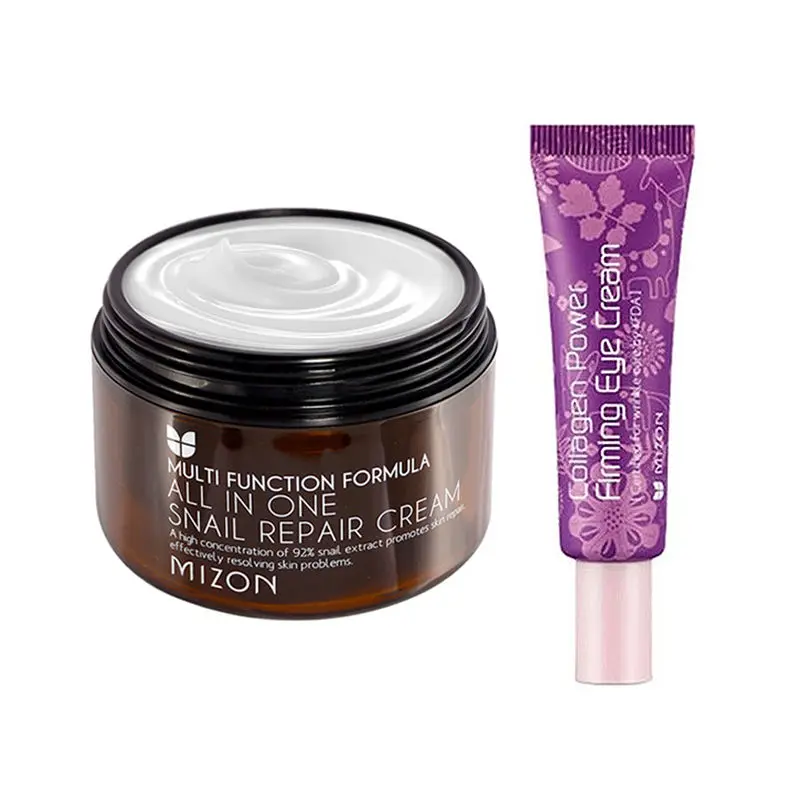 MIZON All In One Ślimak Krem 120 ml Super Size + Kolagen Rury Krem pod oczy 10 ml Krem Do Twarzy Do Pielęgnacji Skóry Twarzy Zestaw Koreański kosmetyki