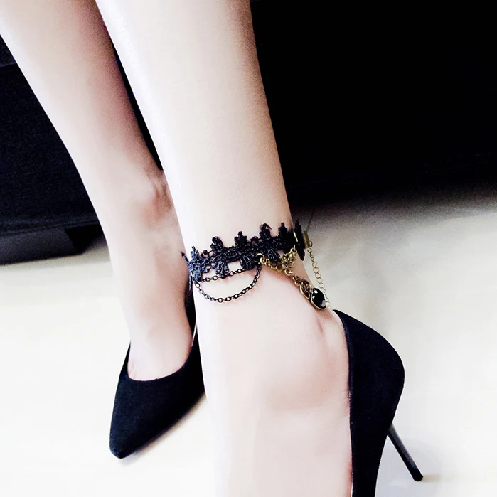 

Anklets For Women Handmade Gothic Black Vintage Lace Women's Anklets Diy Belt Gift Women Accessories Party Jewelry Gifts