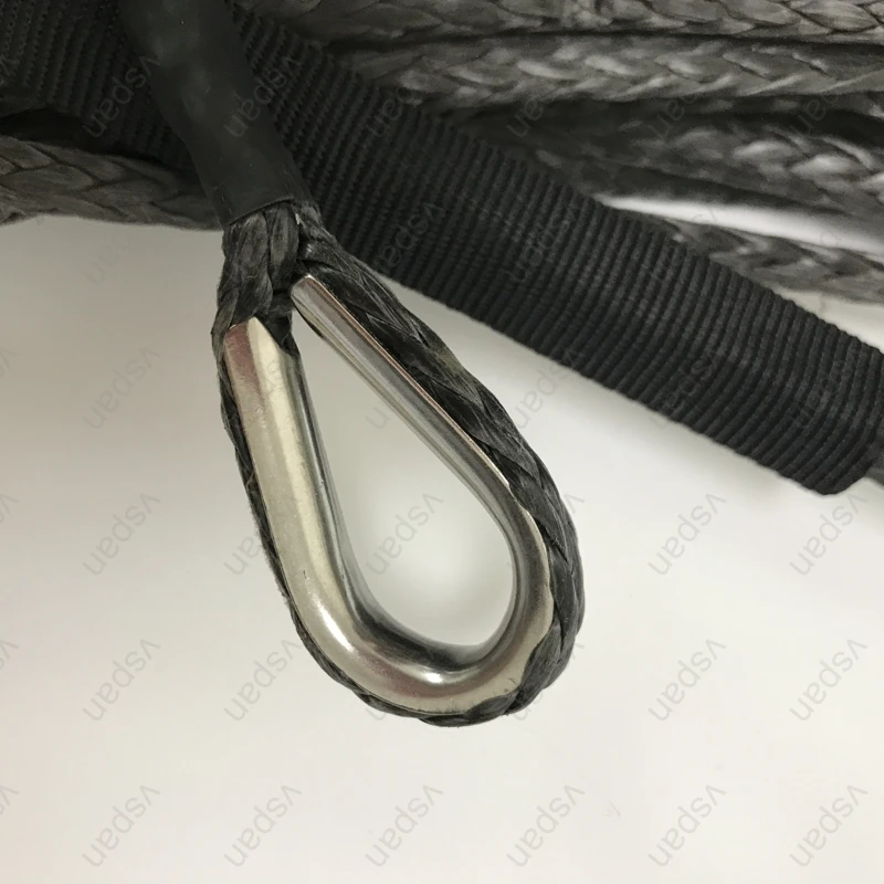 رمادي حبل ونش الاصطناعية حبل خط كابل مع هوك 15 متر * 6 ملليمتر 7000lbs سحب حبل atv utv ونش الخط سحب 4x4 اكسسوارات