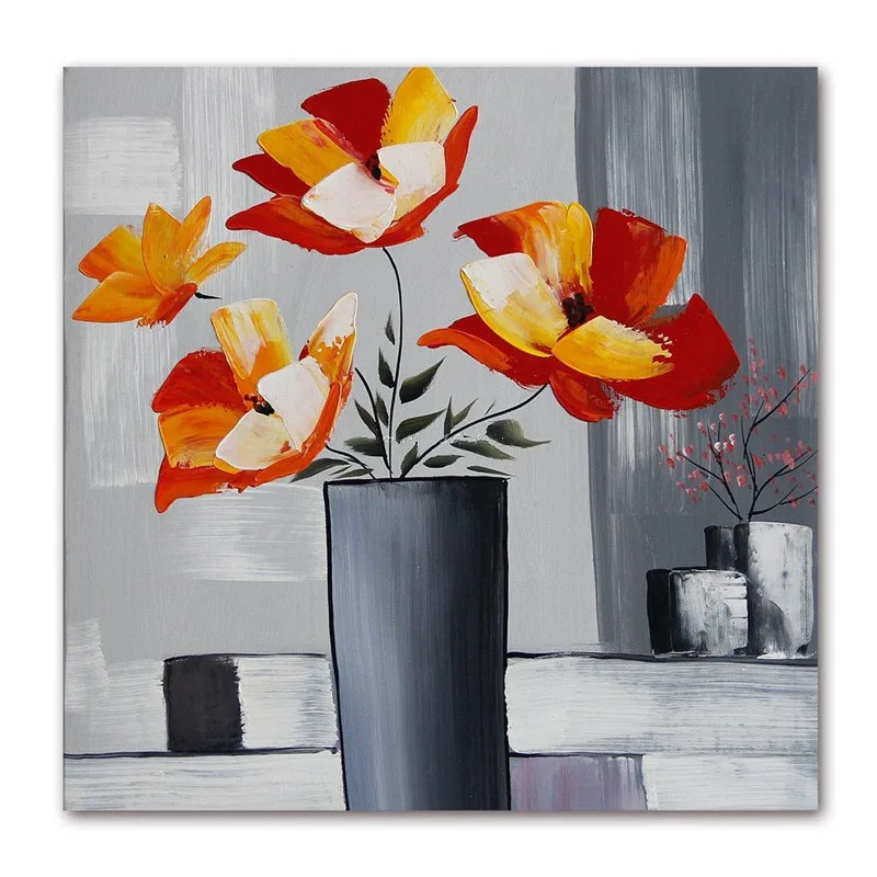 

high quality Handpainted Flower Palette Thick Knife Oil Painting On Canvas Home Wall Decor For Living Room hotel decor Artwork