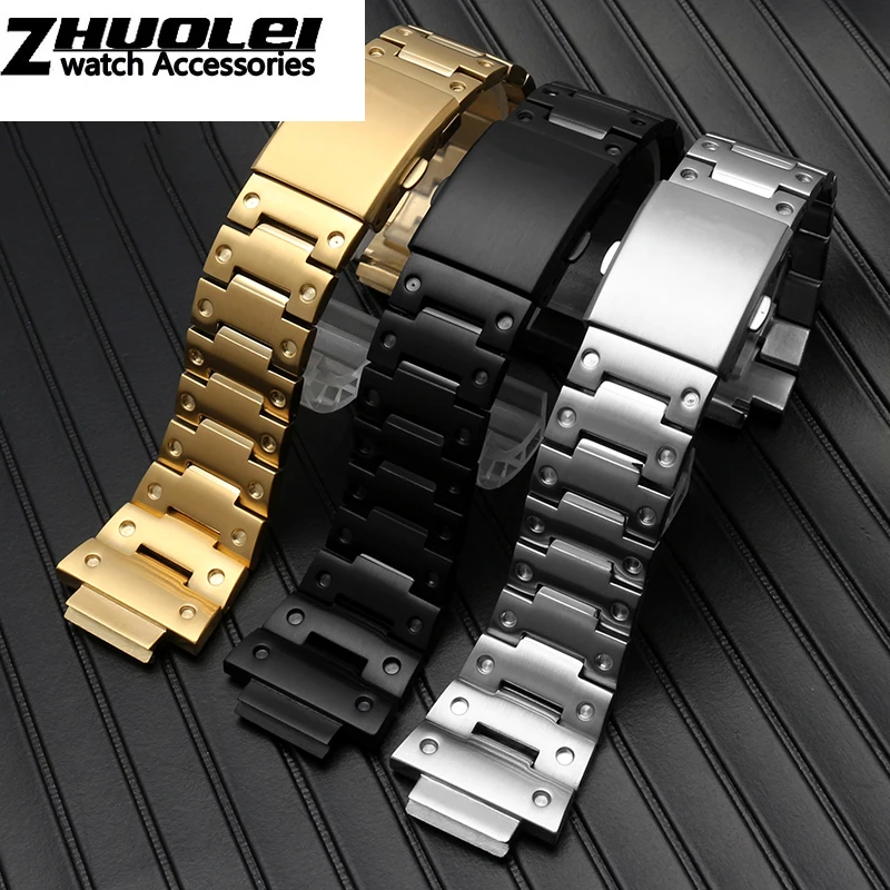 

High quality 316L stainless steel watchband and case for DW5600 GW-5000 5035 GW-M5610 metal strap steel belt tools