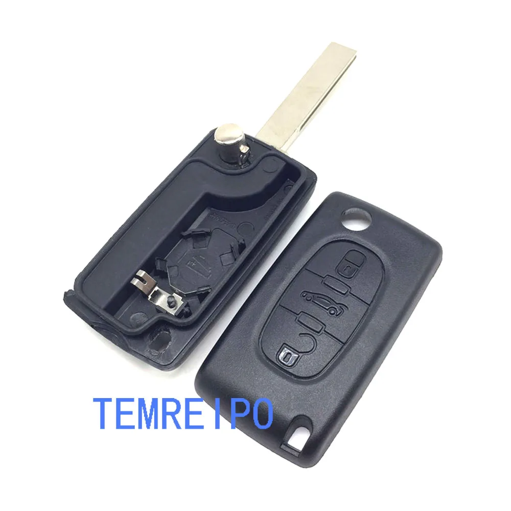 10pcs/lot 3 buttons flip key case trunk button Flip Remote Car Key Case Cover Shell Fob for Citroen | Автомобили и мотоциклы