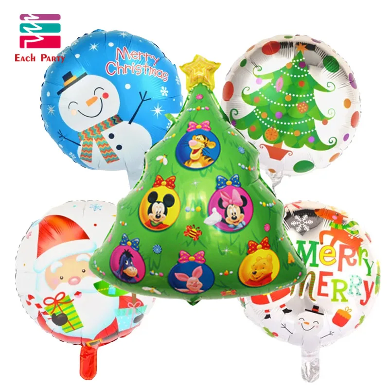 5 шт./лот воздушные шары из фольги для рождественской елки с гелием, Рождественские декоративные шары, надувные Классические игрушки