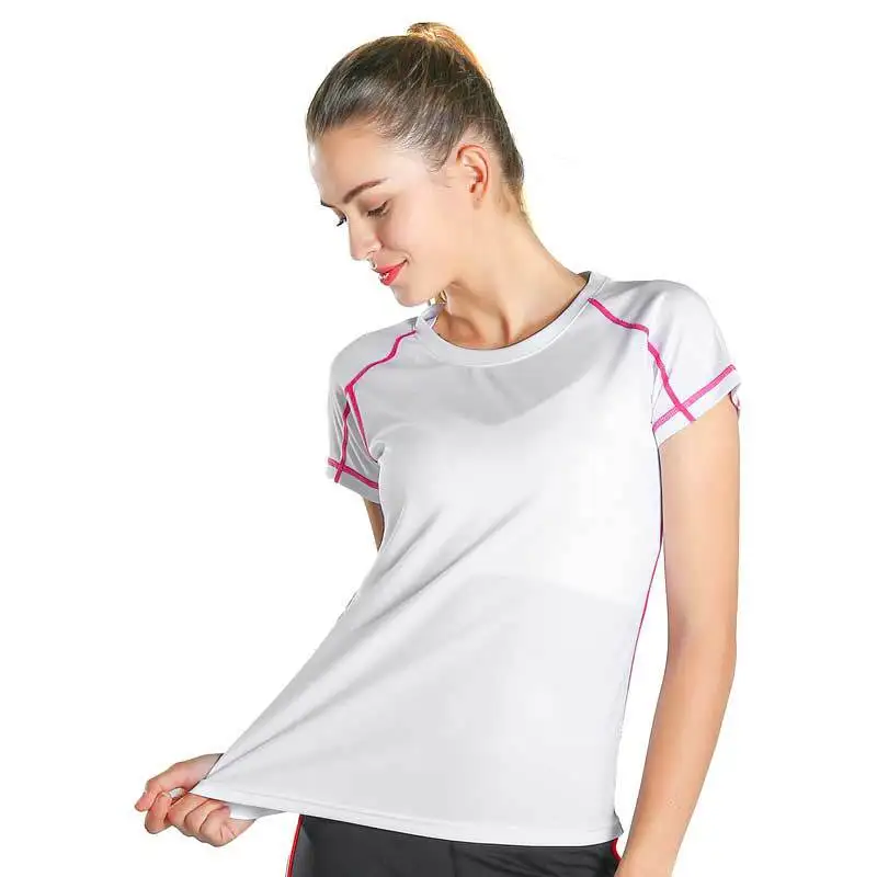 

2019 Gym Crop Top White Short Sleeve Running Seamless Crop Top Summer Sports Clothing for Women Training Top Gym Shark T Shirt