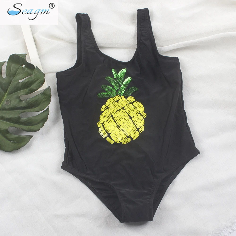 

Seagm Children Swimwear For Girls Brazilian Infantil Kids Swimsuits One Piece Girls Swimwear Gold Sequins Pineapple Swimsuit 21