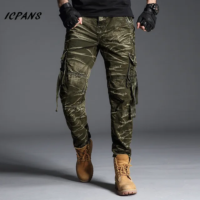 $US $29.48  ICPANS Tactical Camo Cargo Pants Men Army Military Work SWAT Pants Paintball Male Casual Pockets Bl