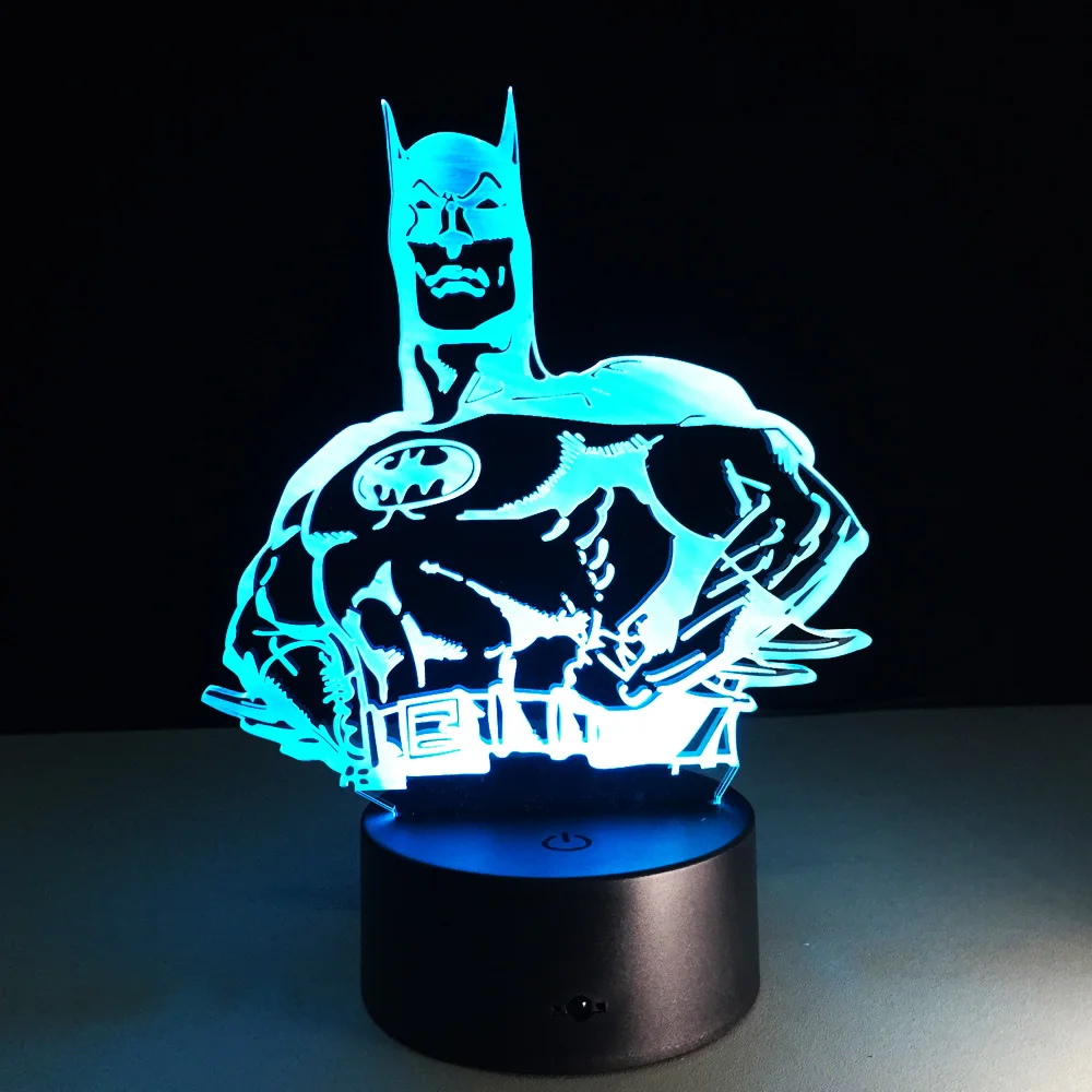 Модная современная лампа Бэтмена, Высококачественная 3D Ночная лампа для дома, спальни, гостиной, декоративный Настольный светильник, Прямая поставка
