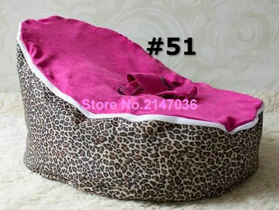 buy Pink leopards hotsell baby bean bag chair with 2 upper covers for replace fashion floral kids beanbag sofa seat