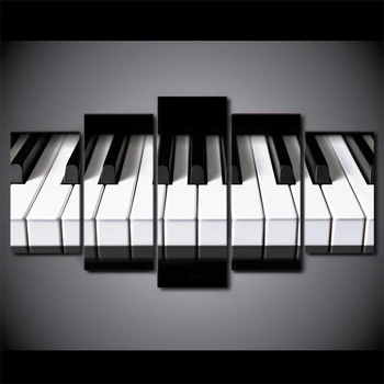 

5 Piece Framed HD Printed Piano Keys Music Wall Art Canvas Pictures For Living Room Home Decor Canvas Painting