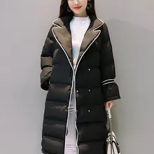 Новинка, зимняя женская модная хлопковая куртка, длинное повседневное пальто с длинным рукавом, женская одежда больших размеров