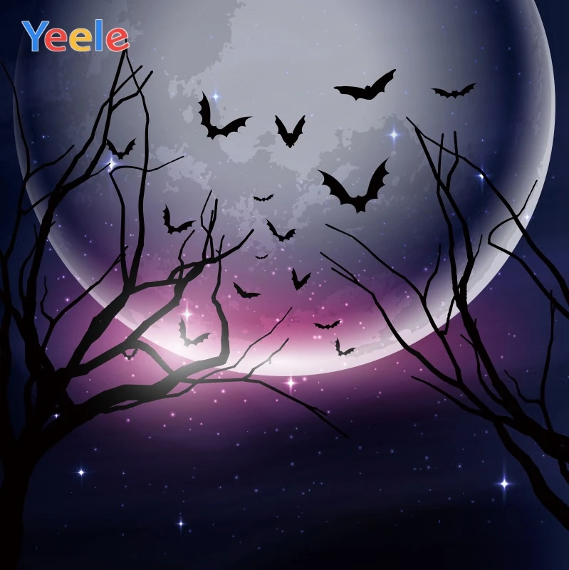 

Yeele Halloween Moon Horror Glitters Sky Customized Photography Backdrops Personalized Photographic Backgrounds For Photo Studio