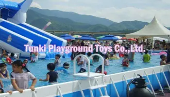 

Prefabricated Folding Steel Frame Swimming Pool/outdoor easily assembled metal swimming pool