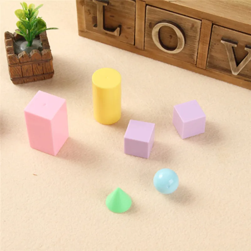 

6 Pcs Geometric Shapes Montessori Toys Colorful Shapes Math Toys For Children Learning Educational Toy
