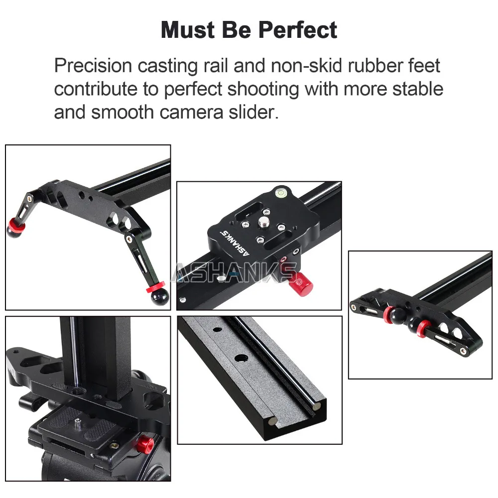 ASHANKS камера слайдер 2" /60 см шарикоподшипник типизированная рельсовая система для DSLR и видеокамеры, смартфон для Ютуба и пленочного производителя