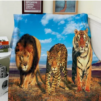 

Blankets Comfort Warmth Soft Cozy Air conditioning Easy Care Machine Wash Funny Lion Jaguar Tiger