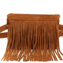 Женская винтажная сумка с бахромой на талии, мягкая замшевая мини-сумка, универсальный модный ремень, кошелек для леди, высокое качество, сумки на пояс для женщин