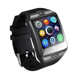 Stepfly Bluetooth Смарт часы Q18 с камерой Facebook Whatsapp Twitter Синхронизация SMS Smartwatch поддержка sim-карты TF для IOS Android - Цвет: black