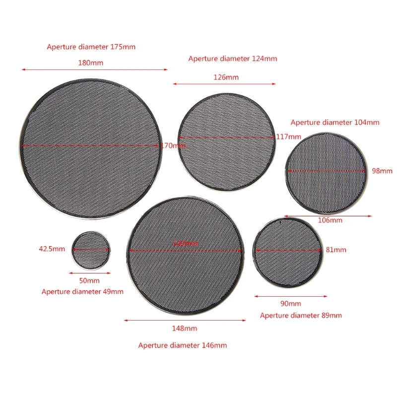 

2 Pcs 1/2/3/4/5/6.5 Inch Speaker Steel Mesh Round Grill Protective Cover Circle