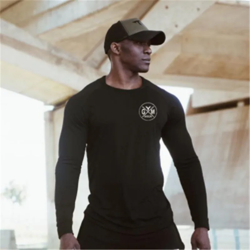 Men Long sleeve T-shirt Gym Fitness Bodybuilding  (4)
