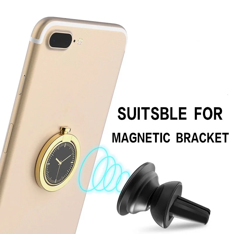 Luxury 360 Degree Metal Finger Ring Holder Smartphone Mobile Phone Finger Stand Holder For iPhone 7 6 X Samsung S9 Plus Tablet