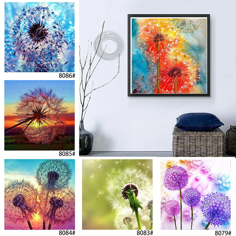 

5D Full Drill Square Dandelion Colorful Diamond Painting Embroidery Home Decor