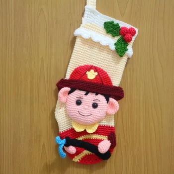

Crochet handmade Festival socks fireman style model number SC0012
