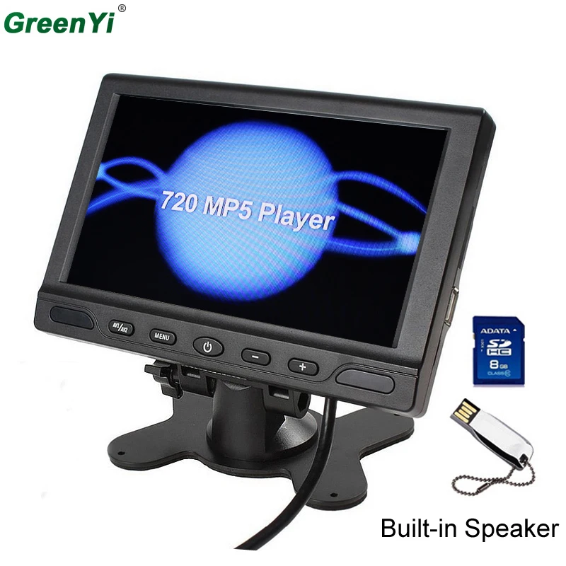 

GreenYi T702 6PCS 7" TFT LCD 800x480 720P Headrest Car MP5 Monitor Parking Assistance with Speaker Support MP5 FM Video Player