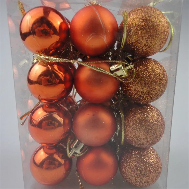 24 шт., 3 см, пластиковые шары из полистирола для моделирования, рождественские, новогодние, вечерние, украшения, подарки, 7ZHH181 - Цвет: Orange