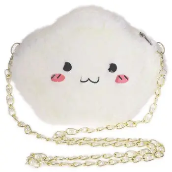 

Women's Cloud Plush Chain Handbag Shoulder Bag Purse -White