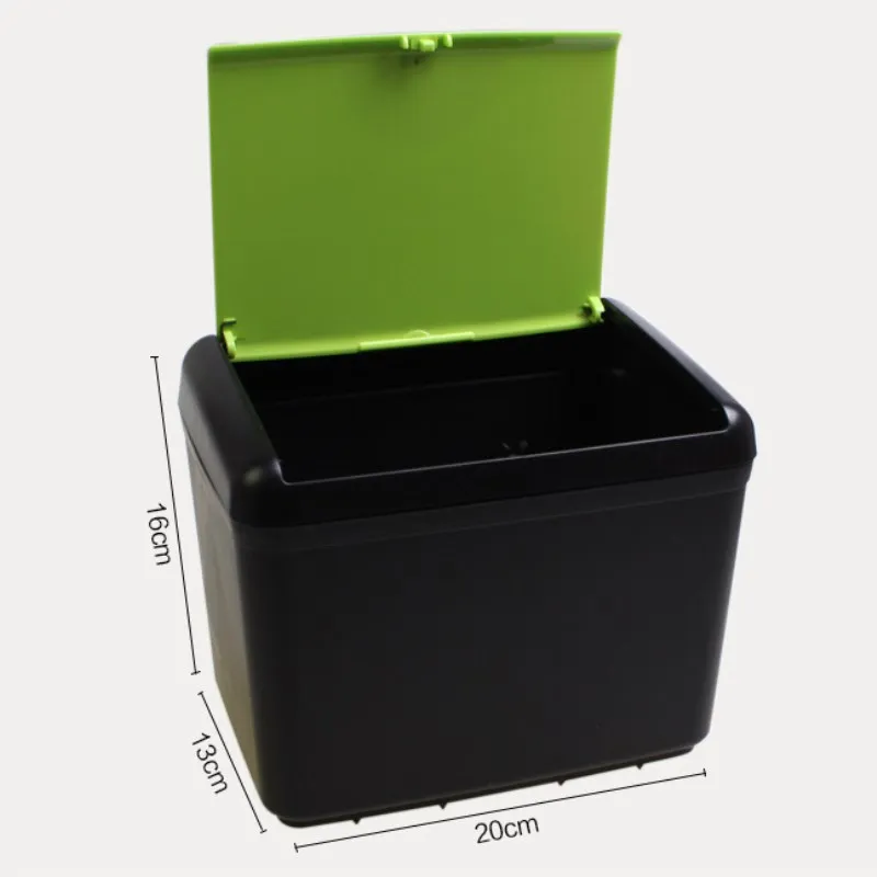 Автомобильный ящик для хранения, мусорное ведро, большая емкость, зеленый, черный, держатель для бутылки с напитками, мусорный ящик, автомобильный контейнер, автомобильный контейнер для хранения - Название цвета: Зеленый