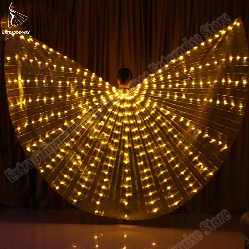 

New Women LED Isis Wings For Dancing Accessories Costume Belly Dance Wing Butterfly 360 Degrees lamp Props Stage Performance