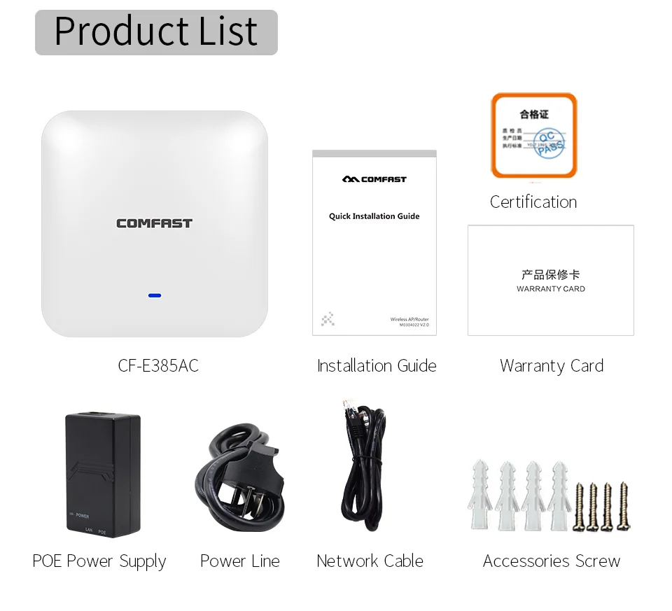 COMFAST CF-E385AC Крытый беспроводной маршрутизатор 2200 потолочный wifi-маршрутизатор AP Двухдиапазонная WiFi антенна с точкой доступа 48 vpoe сигнал Wi-Fi усилитель