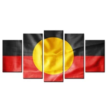 5 Pieces Australian Aboriginal Flag Painting for Living Room Wall Picture Canvas Prints for Living Room