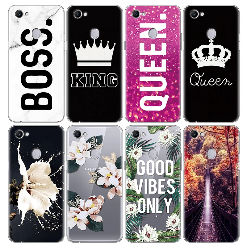 

Luxury Marble Boss Queen Cover Case For OPPO F5 F7 F9 TPU Ultra Thin Soft Coque For Fundas OPPO F9 Flower Phone Case