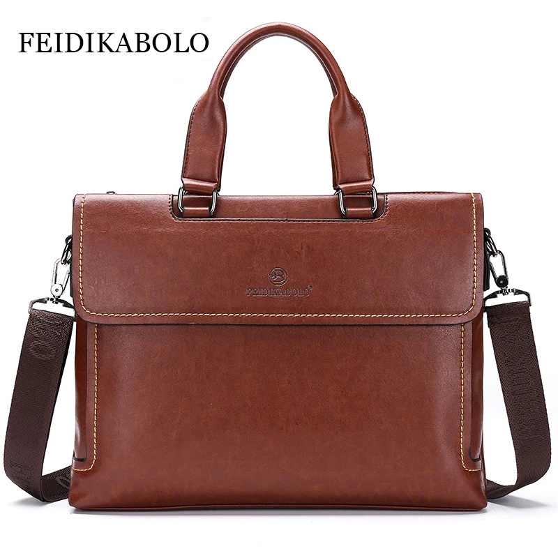 NEW High Quality Fashion Men Laptop Bag Leather Tote Handbag Briefcase Portfolio Men's Famous Brand Business Bags Shoulder Bag new high quality leather men laptop briefcase bag 14 inch computer bags handbag business bag fashion laptop handbag for men