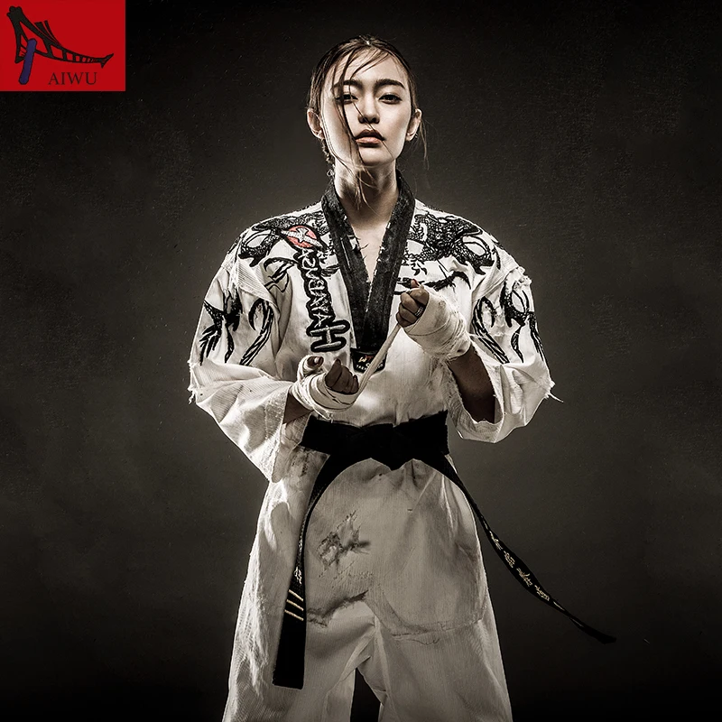Brand New Personalise embroidery taekwondo doboks individual character long sleeved tae kwon do uniforms adult high-end TKD цена Brand New Personalise embroidery taekwondo doboks individual character long sleeved tae kwon do uniforms adult high-end TKD цены онлайн