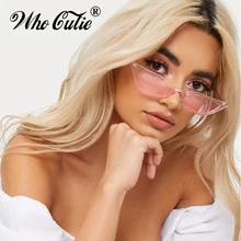 Маленькие прямоугольные Солнцезащитные очки женские фиолетовые кошачий глаз фирменный дизайн винтажные Кристальные узкие оправы Модные солнцезащитные очки CATEYE 519C