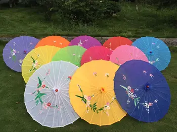 

2017 10pcs/lot Small size hand-painted flower design 10colors decorative Chinese Children umbrella Folk Art parasol holiday gift