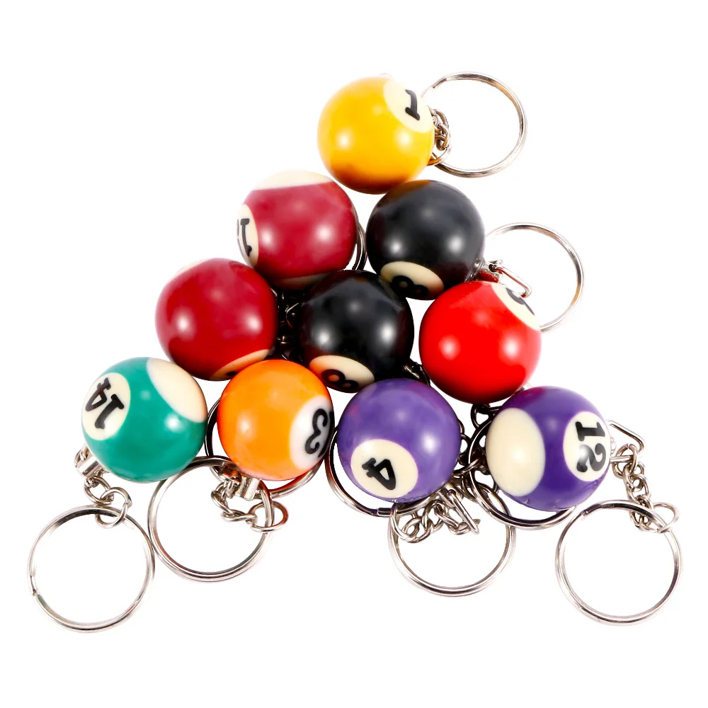 

Creative Billiard Pool Keychain Billiard Snooker Table Ball Key Ring Gift Mixed Colors Key Chain Random
