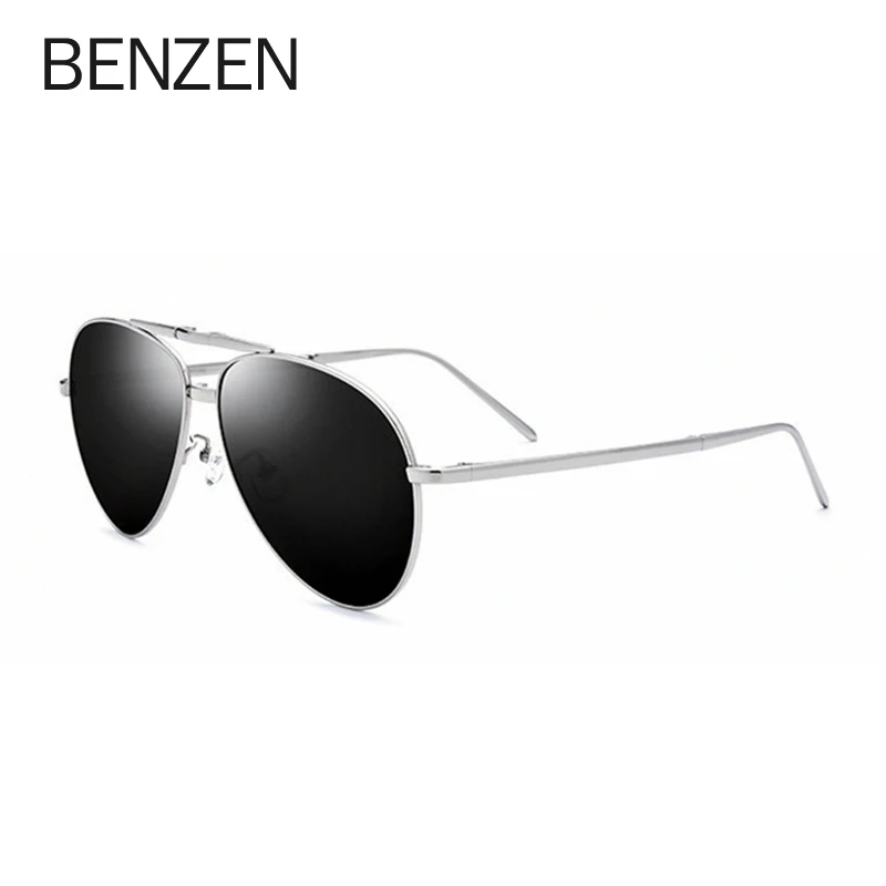 BENZEN, чистый титан, складные солнцезащитные очки, мужские, поляризационные, солнцезащитные очки для вождения, классические, пилот, женские, Oculos Gafas 9362