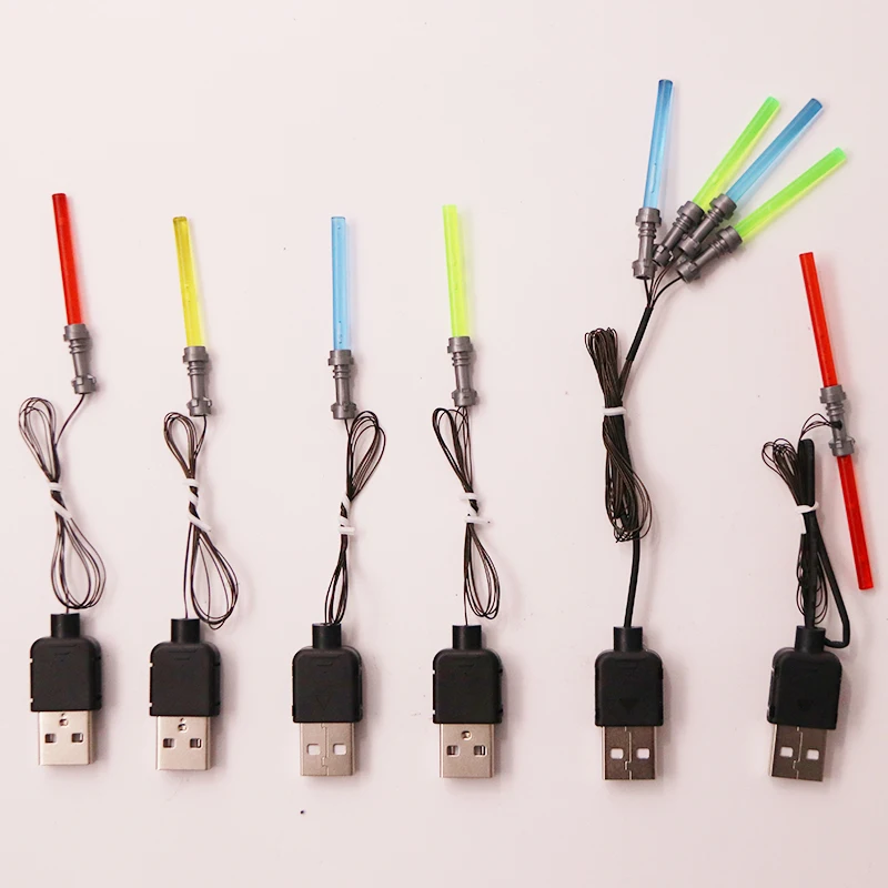LED light Star Wars lightsaber for lego figure Toys For lego pin The Force Awakens Nano DIY Toys For Children Light Up Set      (1)